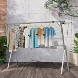 Levede Adjustable Clothes Drying Airer Foldable 150-240cm - Rear View
