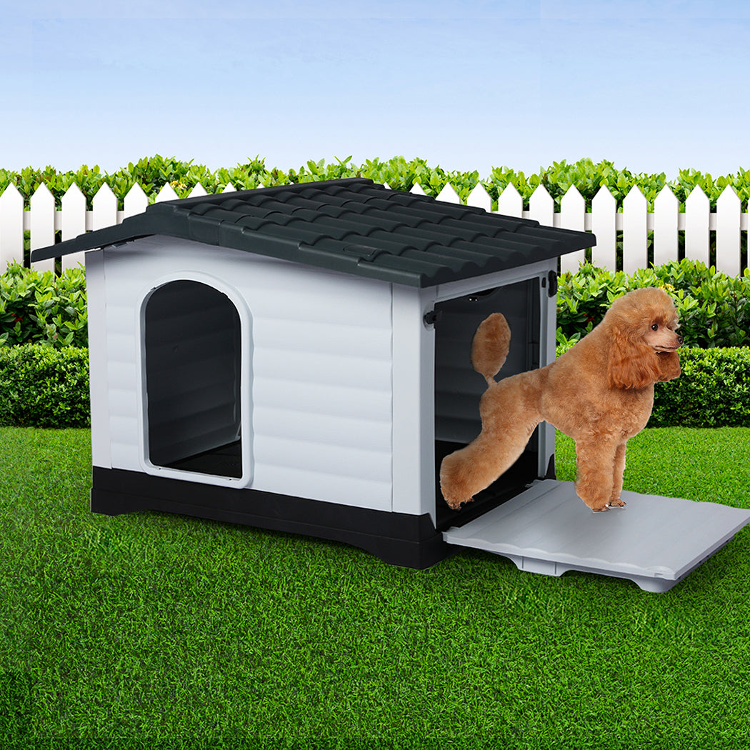 PaWz Dog Kennel Outdoor Indoor Plastic L Grey-1954802530852671494