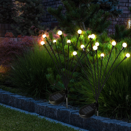Firfly Solar Lawn Lights 8LED 4PC Outdoor Black-2006733079753920518