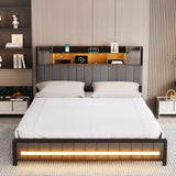 Levede King Bed Frame with Storage Headboard RGB LED - Rear View
