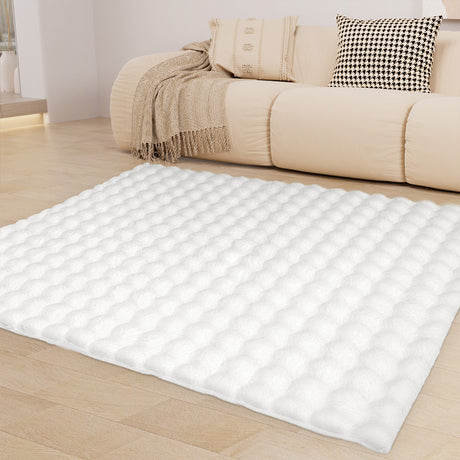 Marlow Floor Rug Carpet Fluffy Faux Rabbit Fur 80x120CM-1954802472350519302