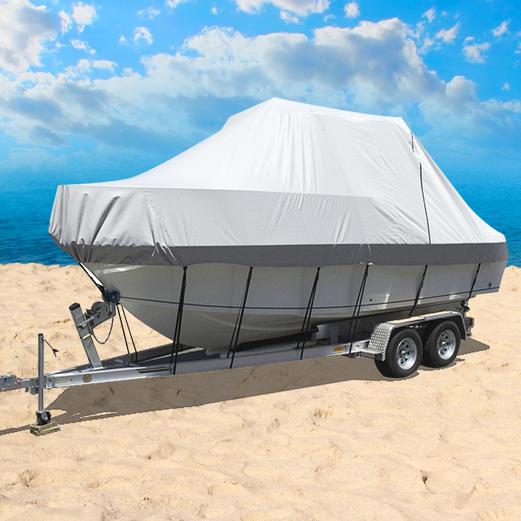 12-14 FT Boat Cover Trailerable Weatherproof Grey 14FT-2006733235505205254