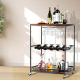 Levede Wooden Bar Cart Drinks Trolley 3 Tire-2018816826137513990
