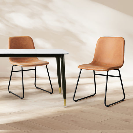 Levede 2x Dining Chairs Kitchen Table Brown-2018816887588261894