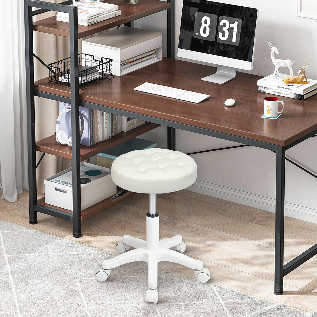 Levede 4x Rolling Bar Stool Swivel Salon SPA Chair Beige-2018816886007009286