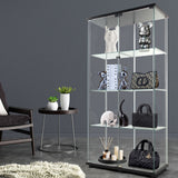 164cm Glass Display Cabinet 2 Doors - Close-Up Angle