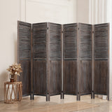 Levede 6 Panel Partition Room Divider Brown-2006732941249613830