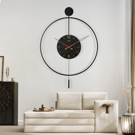 Yezi Wall Clock 50cm Large Round Modern Home Decoration-1954802444986880006