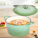 TOQUE 4L Enamel Dutch Oven Pot in Green Colour-2018816783506608134