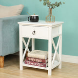 Levede 1x Bedside Tables Drawers Side - Rear View