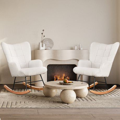 Levede Fleece Rocking Chair-2018816903203655686