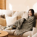 DreamZ Electric Throw Blanket Heated Timer Bedding Washable Warm Winter Plush BR - Rear View