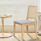 Levede 2x Rattan Dining Chair Solid Wood Lounge-2006732686290456582
