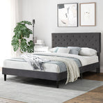 Levede Bed Frame Double Size Mattress Grey-2006733224109281286