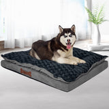 Dog Calming Bed Warm Soft Plush Comfy M Grey Medium - Rear View