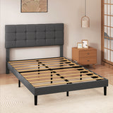Levede Bed Frame Upholstered Platform Mattress Base Queen - Rear View