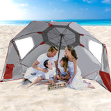 Mountview Beach Umbrella Outdoor Umbrellas Red 2.33M - Rear View