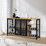 Levede Bar Cabinet Buffet Sideboard Oak - Rear View