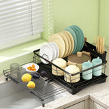 Toque Expandable Drain Drying Rack Dish Bowl Holder - Rear View
