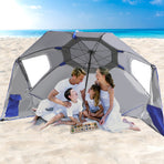 Mountview Beach Umbrella Outdoor Umbrellas Blue 2.33M-2018816736329076742