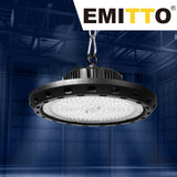 EMITTO Shed LED Lights UFO High Bay 100W - Rear View