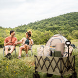 Lambu Folding Wagon Cart Khaki - Rear View