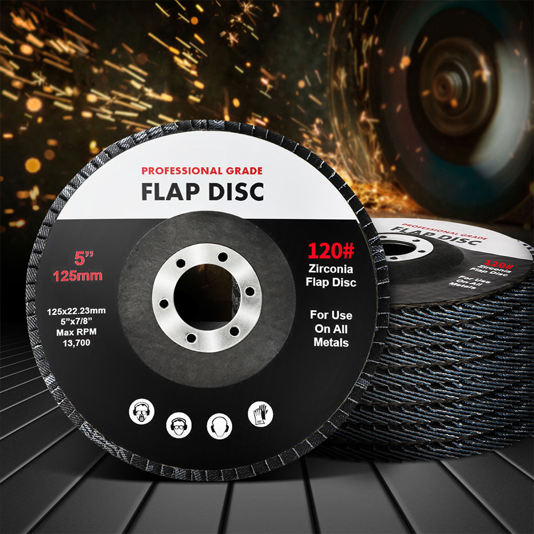 Traderight Flap Discs 125mm 5" Zirconia 1x20mX3 60SQM-2006733181327380486