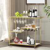 Levede Bar Cart Gold Drinks Serving Trolley 4 Tier-2018816858119081990
