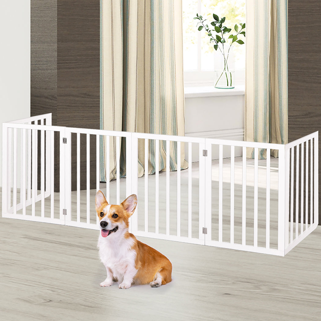 PaWz Wooden Pet Gate Dog Fence Safety White 100 Pack-2018816819741200390
