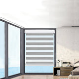 Marlow Blackout Zebra Roller Blind Curtains 90x210 Grey - Rear View