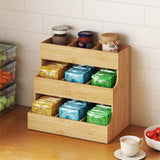 Toque Vertical Bamboo Tea Organizer Holds 180 Tea Bags - Rear View