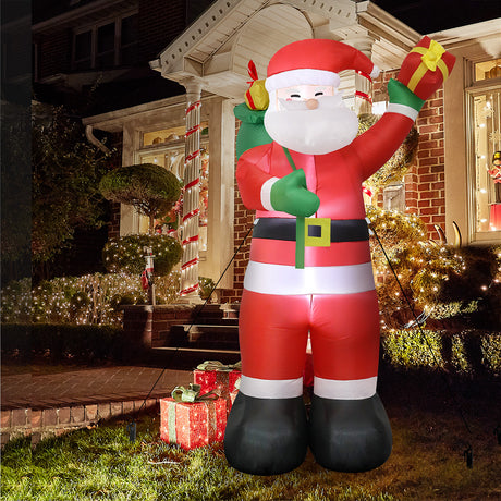 Santaco Inflatable 2.4M Santa Claus LED Christmas Decor-1952534169791893510