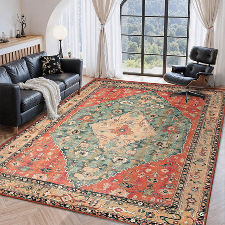 Marlow Floor Rug Vintage Polyester Washable Area Rugs-2011971111113330694