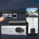 Manan 4K Car Dash Camera Front and Rear Wifi GPS 3 Lens - Rear View