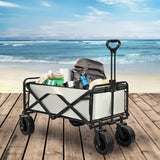 Lambu Garden Camping Trolley Outdoor Beige - Rear View