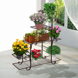 Levede Plant Stand Outdoor Indoor Metal Bronze - Rear View