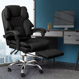 Levede Gaming Chair Office Computer Black Footrest - Rear View
