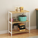 Levede Bamboo Storage Rack 3 Tier Shelf Shoe Organiser - Rear View