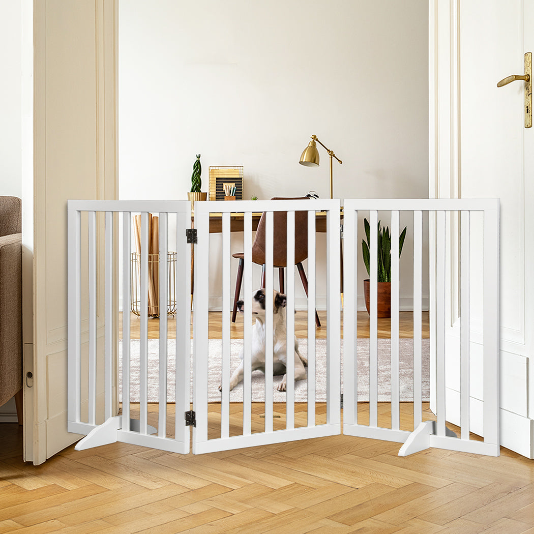 PaWz Wooden Pet Gate Dog Fence Safety White 400x 3MM-2006732963521368070