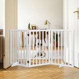 PaWz Wooden Pet Gate Dog Fence Safety White 400x 3MM - Rear View