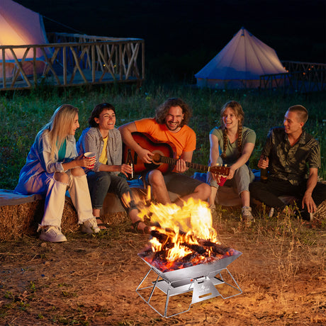 Levede Portable Folding BBQ Charcoal Grill Silver-1954802457573986310