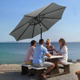 Centra 3M Outdoor Patio Umbrella Solar LED Light Grey - Rear View