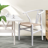 Levede 2x Dining Chairs Wooden Hans White - Rear View