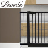 Levede Baby Safety Gate Adjustable Pet Black 10cm Extension - Rear View