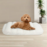 Pawz M Size Orthopedic Dog Bed with Sherpa Plush Removable Cover in White - Rear View