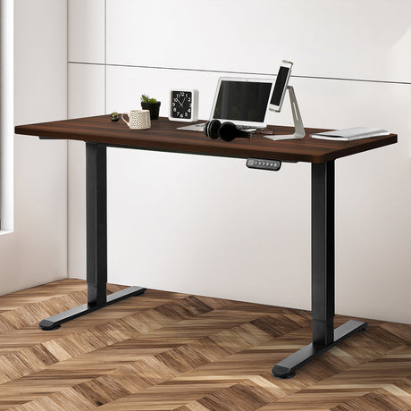 Levede Motorised Standing Desk Adjustable 140cm Walnut 1000x 1MM-2006733292715511814