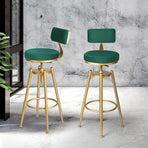 Levede 1x Bar Stools Velvet Kitchen Green-2018816867321384966