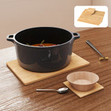 Toque 8 Pcs Natural Bamboo Placemat Coaster Storage Dish-2006733389708791814
