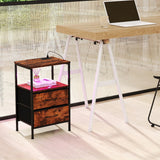Levede LED Bedside Table with 2 Drawers Power Outlets-2018816812560551942