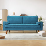 Levede Fabric Sofa Armchair 3 Seater Couch Blue 191cm Wide - Rear View